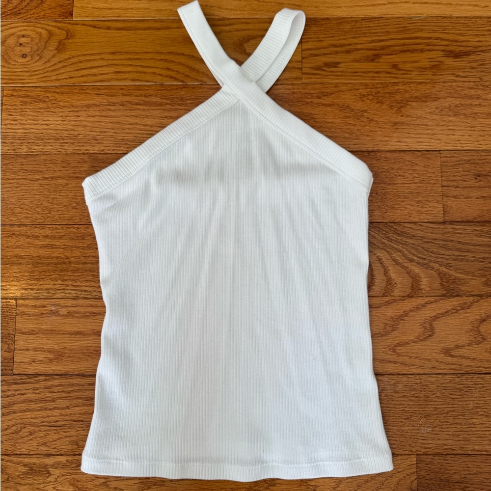 SO White Ribbed Camisole Top